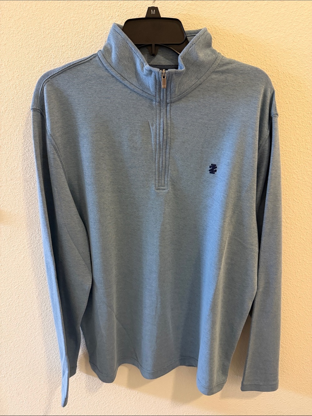 IZOD Men’s M Light Blue Quarter Zip Pullover Cotton Blend New Without Tags